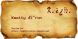 Kmetty Áron névjegykártya